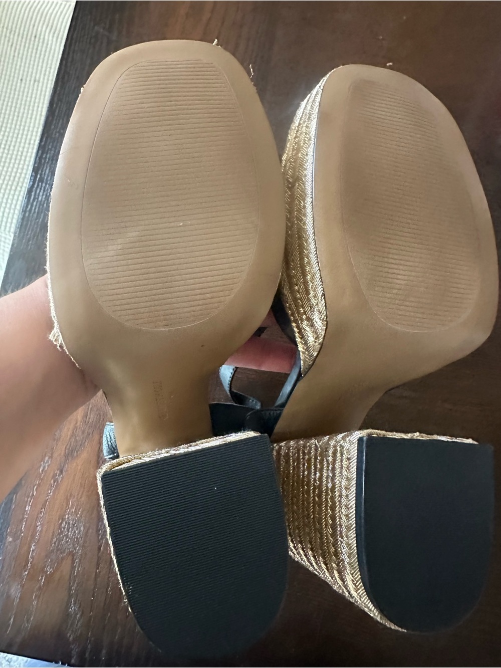 Kenneth Cole Black Platform Espadrille Sandals - Picture 5 of 6